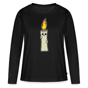 Bougie Bougie Bougies Cire de paraffine - T-shirt manches longues Premium bio Femme - noir - Devant - Julia (174cm)