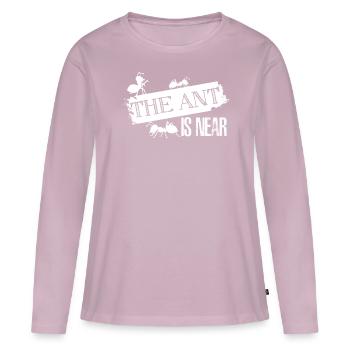 Fourmis de fourmilière Formicarium Lasius Niger - T-shirt manches longues Premium bio Femme - rose poudré - Devant - Julia (174cm)
