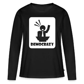 Élections Démocratie Démocrate Démocrate - T-shirt manches longues Premium bio Femme - noir - Devant - Julia (174cm)