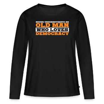 Démocratique, Démocrate, Élections, Démocratie - T-shirt manches longues Premium bio Femme - noir - Devant - Julia (174cm)