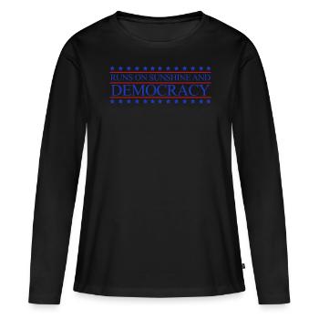Démocratie Élections démocratiques - T-shirt manches longues Premium bio Femme - noir - Devant - Julia (174cm)