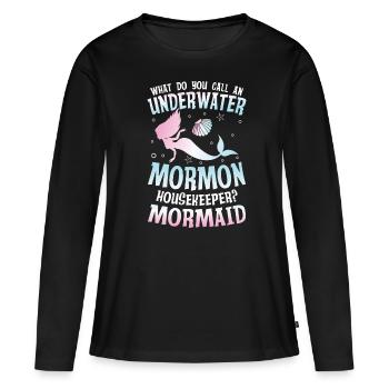 Underwater Mormon Housekeeper Mormaid für einen - Frauen Premium Bio Langarmshirt - Schwarz - Vorne - Julia (174cm)