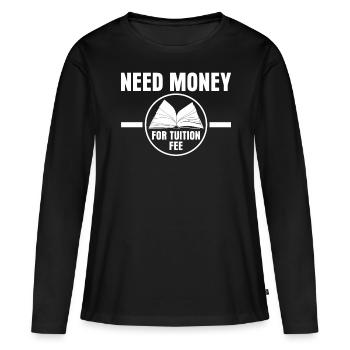 Frais de scolarité des étudiants Frais semestriels - T-shirt manches longues Premium bio Femme - noir - Devant - Julia (174cm)