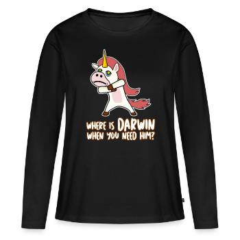 Darwinisme Misanthrope Prix Darwin - T-shirt manches longues Premium bio Femme - noir - Devant - Julia (174cm)