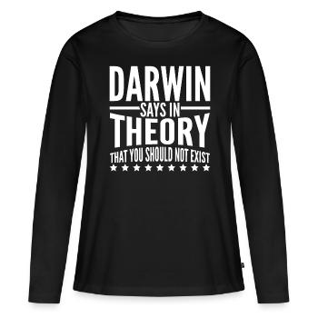 Misanthrope Darwin Darwinism - Frauen Premium Bio Langarmshirt - Schwarz - Vorne - Julia (174cm)