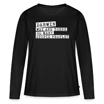 Darwin Award Darwinism Misanthrope - Women's Premium Organic Long Sleeve Shirt - black - Front - Julia (174cm)