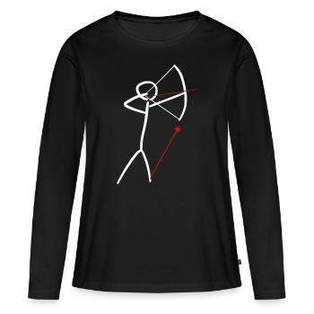 Archery Compound Bow Recurve Bow - Frauen Premium Bio Langarmshirt - Schwarz - Vorne - Julia (174cm)