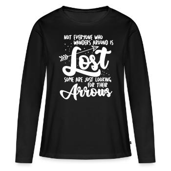 Arc arc recourbé Arc à poulies - T-shirt manches longues Premium bio Femme - noir - Devant - Julia (174cm)