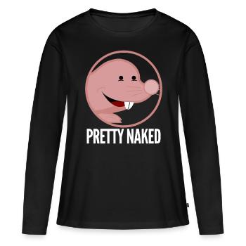 Joli rat-taupe nu - T-shirt manches longues Premium bio Femme - noir - Devant - Julia (174cm)