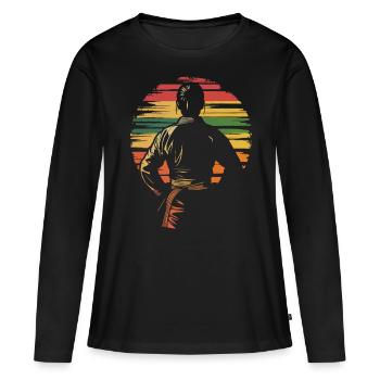 Frauen Taekwondo Judo Kampfsport vintage - Frauen Premium Bio Langarmshirt - Schwarz - Vorne - Julia (174cm)