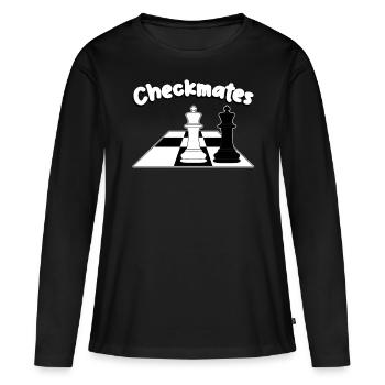 Échiquier de joueur d’échecs - T-shirt manches longues Premium bio Femme - noir - Devant - Julia (174cm)