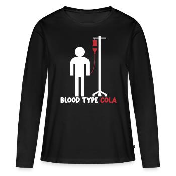 Cola Limonade Boissons gazeuses Boisson gazeuse - T-shirt manches longues Premium bio Femme - noir - Devant - Julia (174cm)
