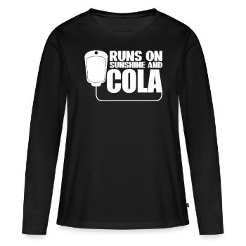 Boissons gazeuses au cola Limonade - T-shirt manches longues Premium bio Femme - noir - Devant - Julia (174cm)