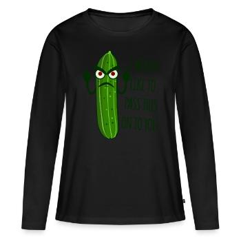 Concombre Misanthrope - T-shirt manches longues Premium bio Femme - noir - Devant - Julia (174cm)