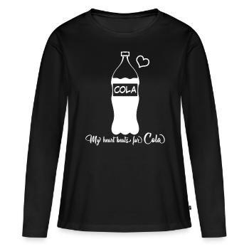 Bouteille de cola limonade boissons gazeuses - T-shirt manches longues Premium bio Femme - noir - Devant - Julia (174cm)