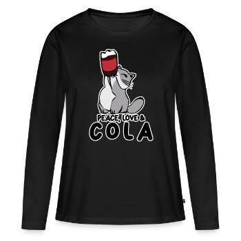 Boissons gazeuses à la limonade Cola Cat - T-shirt manches longues Premium bio Femme - noir - Devant - Julia (174cm)