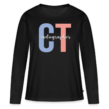TDM Radiologue Radiologie Technologue CT - T-shirt manches longues Premium bio Femme - noir - Devant - Julia (174cm)