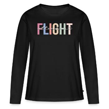 Hôtesse de l’air hôtesse de l’air - T-shirt manches longues Premium bio Femme - noir - Devant - Julia (174cm)