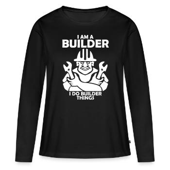 Roadbuilder Roadmaker Road Keeper - T-shirt manches longues Premium bio Femme - noir - Devant - Julia (174cm)