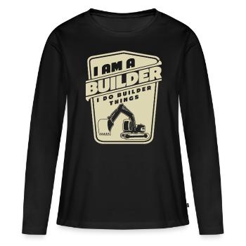 Roadbuilder Roadmaker Road Keeper - T-shirt manches longues Premium bio Femme - noir - Devant - Julia (174cm)
