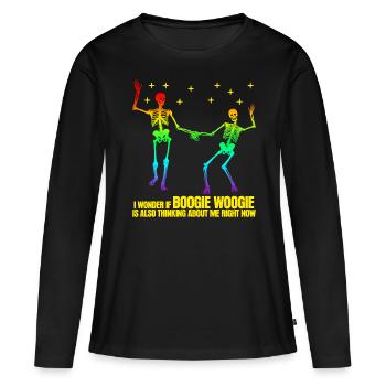 Boogie Woogie Skeleton Dance Swing - Women's Premium Organic Long Sleeve Shirt - black - Front - Julia (174cm)