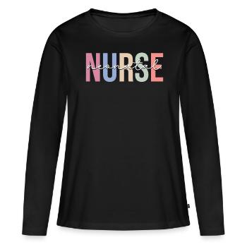 Infirmière en néonatalogie USIN - T-shirt manches longues Premium bio Femme - noir - Devant - Julia (174cm)