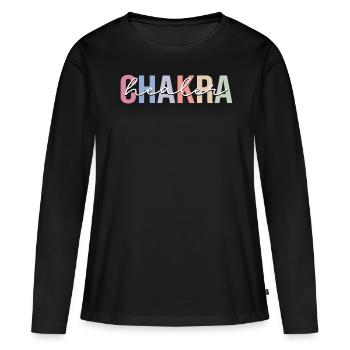 Guérisseur de chakras Maître Reiki de guérison des chakras - T-shirt manches longues Premium bio Femme - noir - Devant - Julia (174cm)