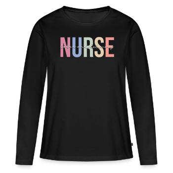 Labor und Entbindung Krankenschwester L & D Kranke - Frauen Premium Bio Langarmshirt - Schwarz - Vorne - Julia (174cm)