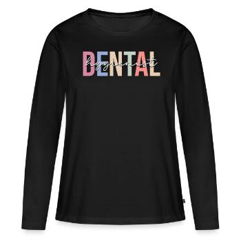Hygiéniste dentaire Assistante dentaire - T-shirt manches longues Premium bio Femme - noir - Devant - Julia (174cm)