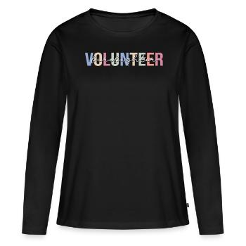 Pompiers volontaires Pompiers - T-shirt manches longues Premium bio Femme - noir - Devant - Julia (174cm)