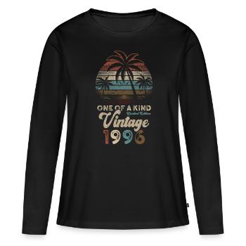 Vintage 1996 Birthday Palm Trees - Women's Premium Organic Long Sleeve Shirt - black - Front - Julia (174cm)
