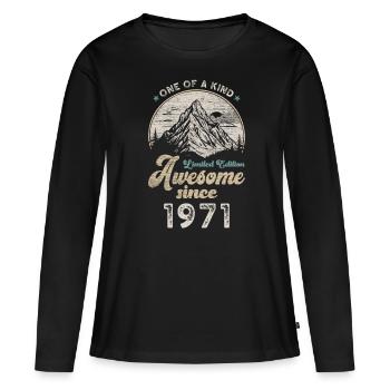 1971 Birthday Berge - Women's Premium Organic Long Sleeve Shirt - black - Front - Julia (174cm)