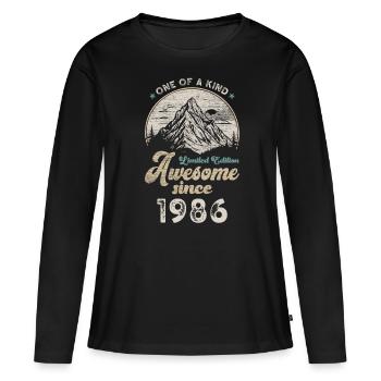 1986 Birthday Berge - Women's Premium Organic Long Sleeve Shirt - black - Front - Julia (174cm)