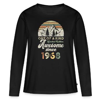 1968 Anniversaire Berge - T-shirt manches longues Premium bio Femme - noir - Devant - Julia (174cm)