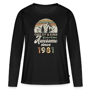 1981 Birthday Berge - Women's Premium Organic Long Sleeve Shirt - black - Front - Julia (174cm)