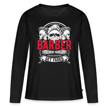 Coiffeur Cutter - T-shirt manches longues Premium bio Femme - noir - Devant - Julia (174cm)