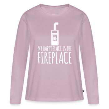 Oven Firewood Fireplace - Women's Premium Organic Long Sleeve Shirt - dusky pink - Front - Julia (174cm)