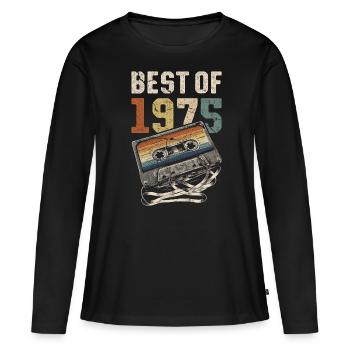 Best Of 1975 Birthday Cassette - Women's Premium Organic Long Sleeve Shirt - black - Front - Julia (174cm)