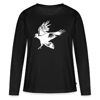 Corbeau volant Corbeau Arbre Corbeaux Corbeaux - T-shirt manches longues Premium bio Femme - noir - Devant - Julia (174cm)