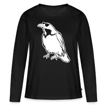 Corbeau avec lunettes de soleil Corbeaux Corbeaux corbeaux - T-shirt manches longues Premium bio Femme - noir - Devant - Julia (174cm)