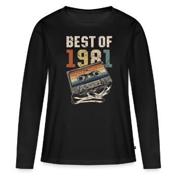 Le meilleur de la cassette d’anniversaire de 1981 - T-shirt manches longues Premium bio Femme - noir - Devant - Julia (174cm)