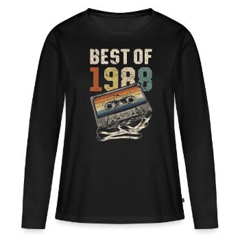 Best Of 1988 Birthday Cassette - Women's Premium Organic Long Sleeve Shirt - black - Front - Julia (174cm)