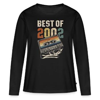 Le meilleur de la cassette d’anniversaire de 2002 - T-shirt manches longues Premium bio Femme - noir - Devant - Julia (174cm)
