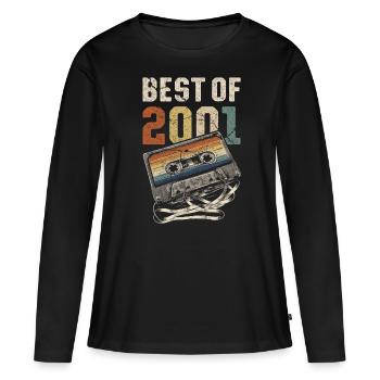 Le meilleur de la cassette d’anniversaire de 2001 - T-shirt manches longues Premium bio Femme - noir - Devant - Julia (174cm)