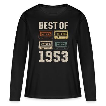 Best Of 1953 Geburtstag Kassette - Frauen Premium Bio Langarmshirt - Schwarz - Vorne - Julia (174cm)