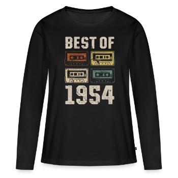 Le meilleur de la cassette d’anniversaire de 1954 - T-shirt manches longues Premium bio Femme - noir - Devant - Julia (174cm)