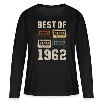 Best Of 1962 Birthday Cassette - Women's Premium Organic Long Sleeve Shirt - black - Front - Julia (174cm)