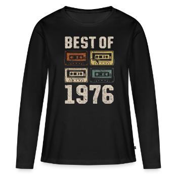 Le meilleur de la cassette d’anniversaire de 1976 - T-shirt manches longues Premium bio Femme - noir - Devant - Julia (174cm)