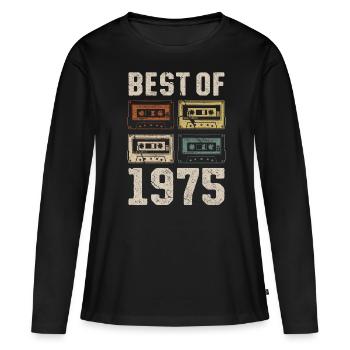 Le meilleur de la cassette d’anniversaire de 1975 - T-shirt manches longues Premium bio Femme - noir - Devant - Julia (174cm)