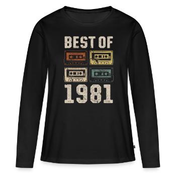 Le meilleur de la cassette d’anniversaire de 1981 - T-shirt manches longues Premium bio Femme - noir - Devant - Julia (174cm)